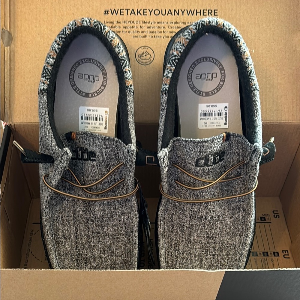 Hey Dude Gray Slip-On Loafers with Padded Insoles